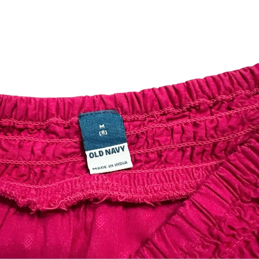 Old Navy M (8) Fuchsia Pink Tiered Swiss Dot Mini Skirt